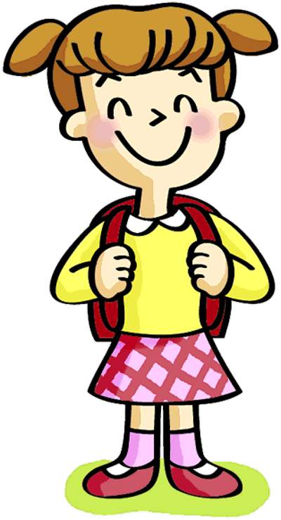 Girl student clipart without background.