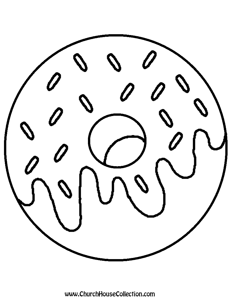 Clip Art Black And White Donut With Sprinkles Clipart.