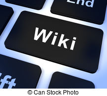 Clip Art of Wiki Computer Key For Online Information Or.