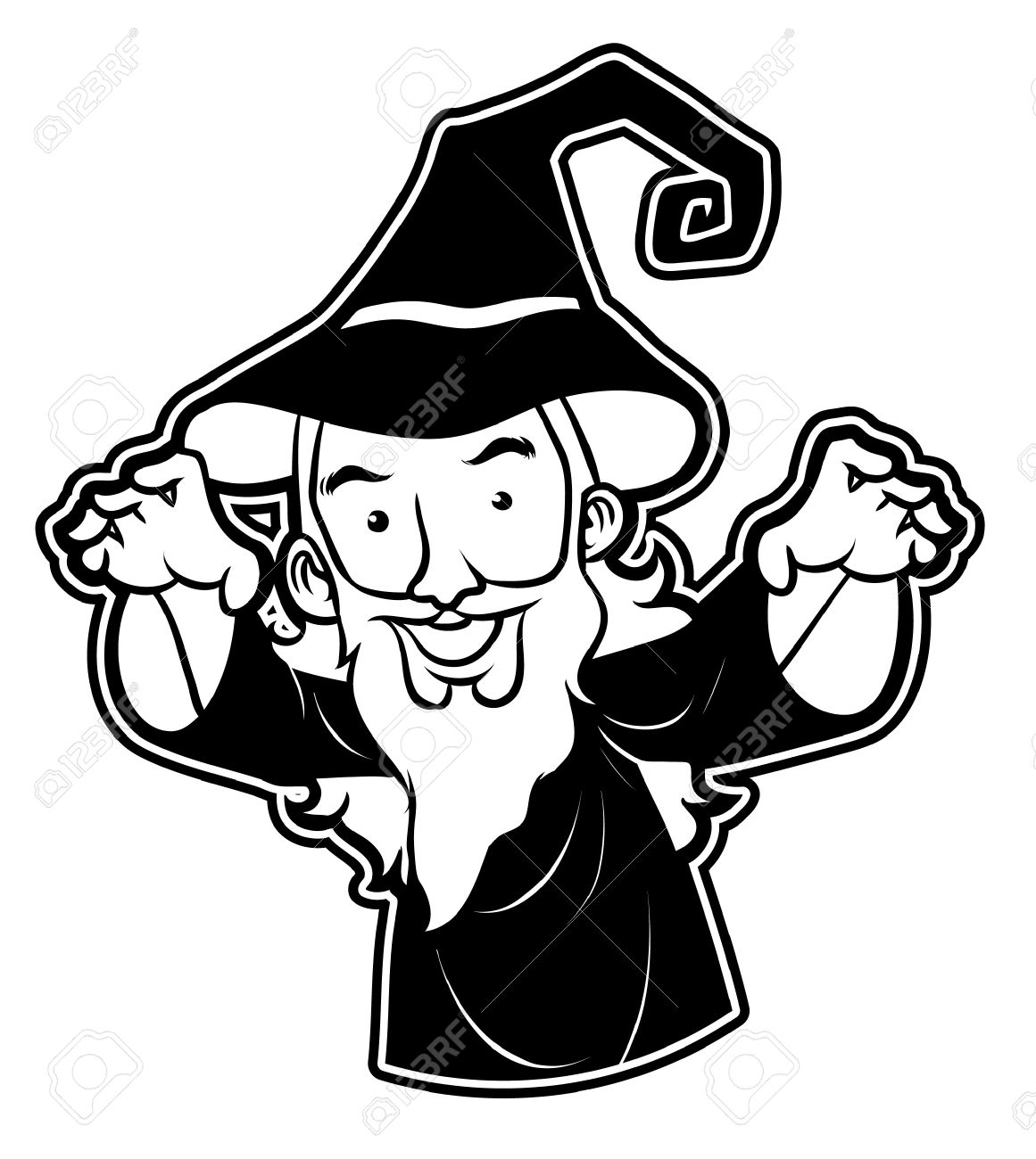 Black And White Clipart Wizard Royalty Free Cliparts, Vectors, And.