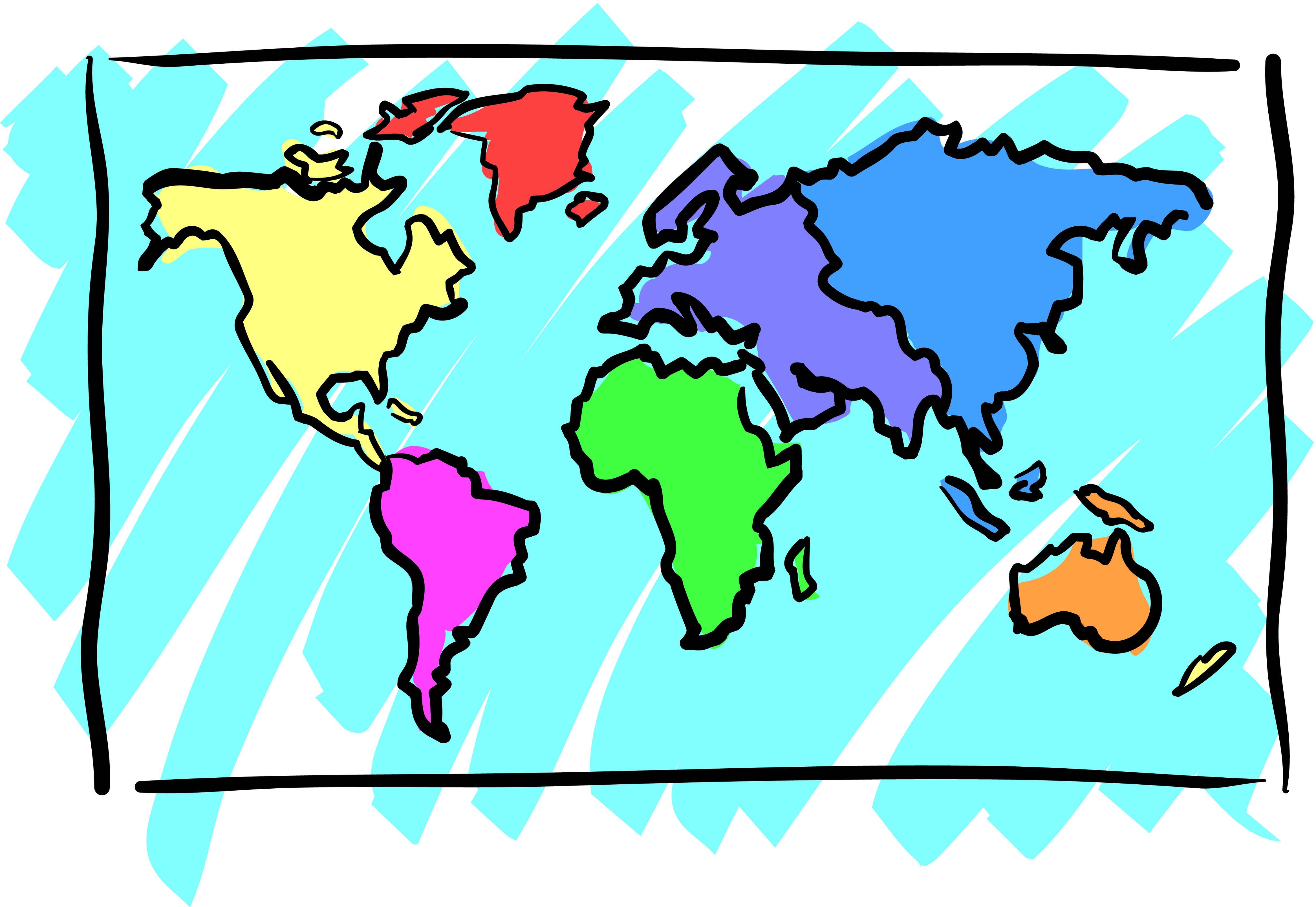 World map clipart.