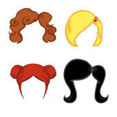 Women's Wig Clipart.