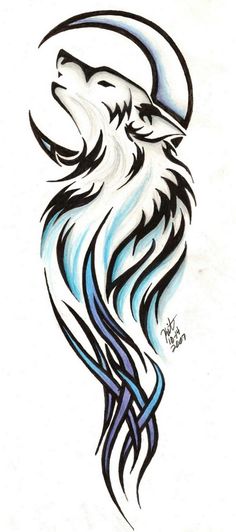 Tribal wolf dreamcatcher tattoo design I did for a friend. Lacey.