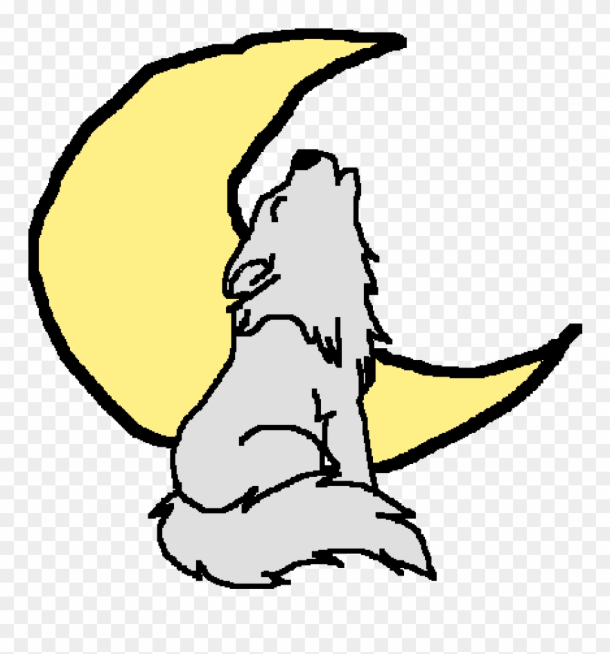 Moonlight Howling Gray Wolf Clipart (#2992679).