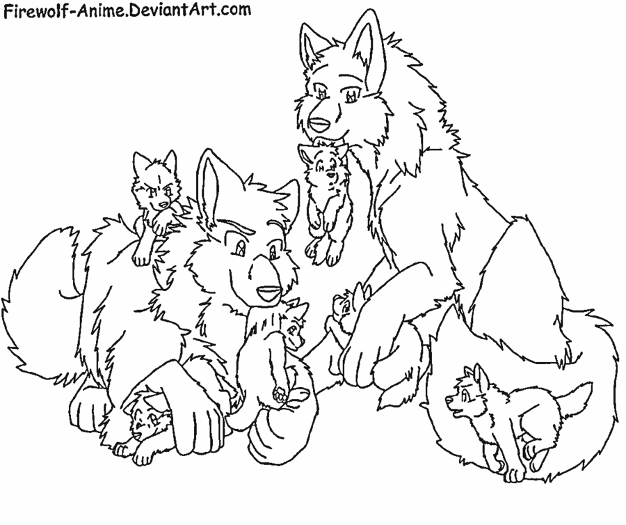 Free Anime Wolf Pack Coloring Pages, Download Free Clip Art.