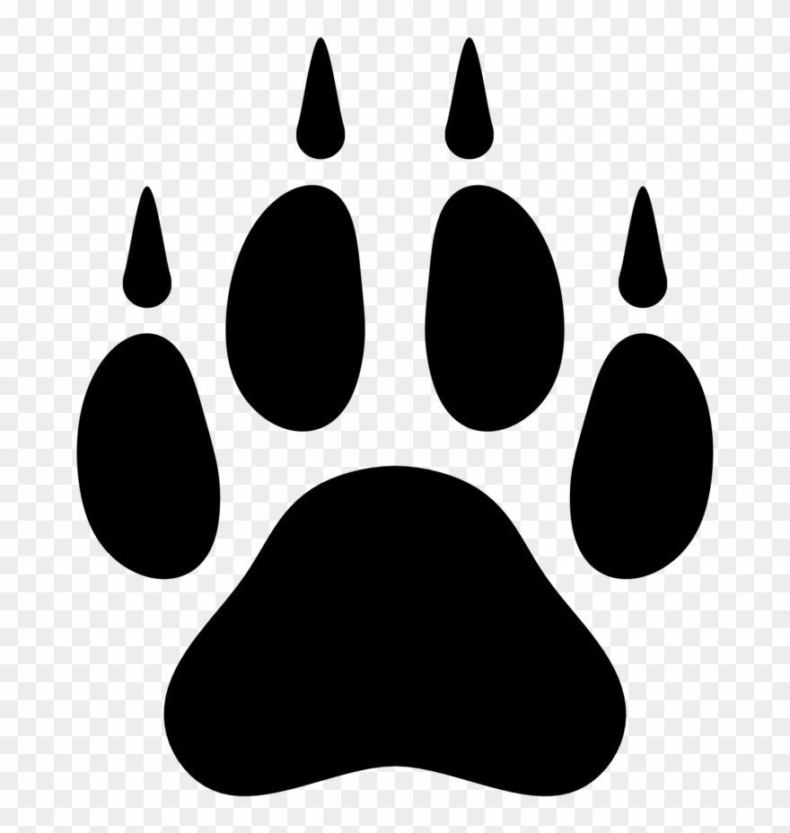 Wolf Paw Print Stencil