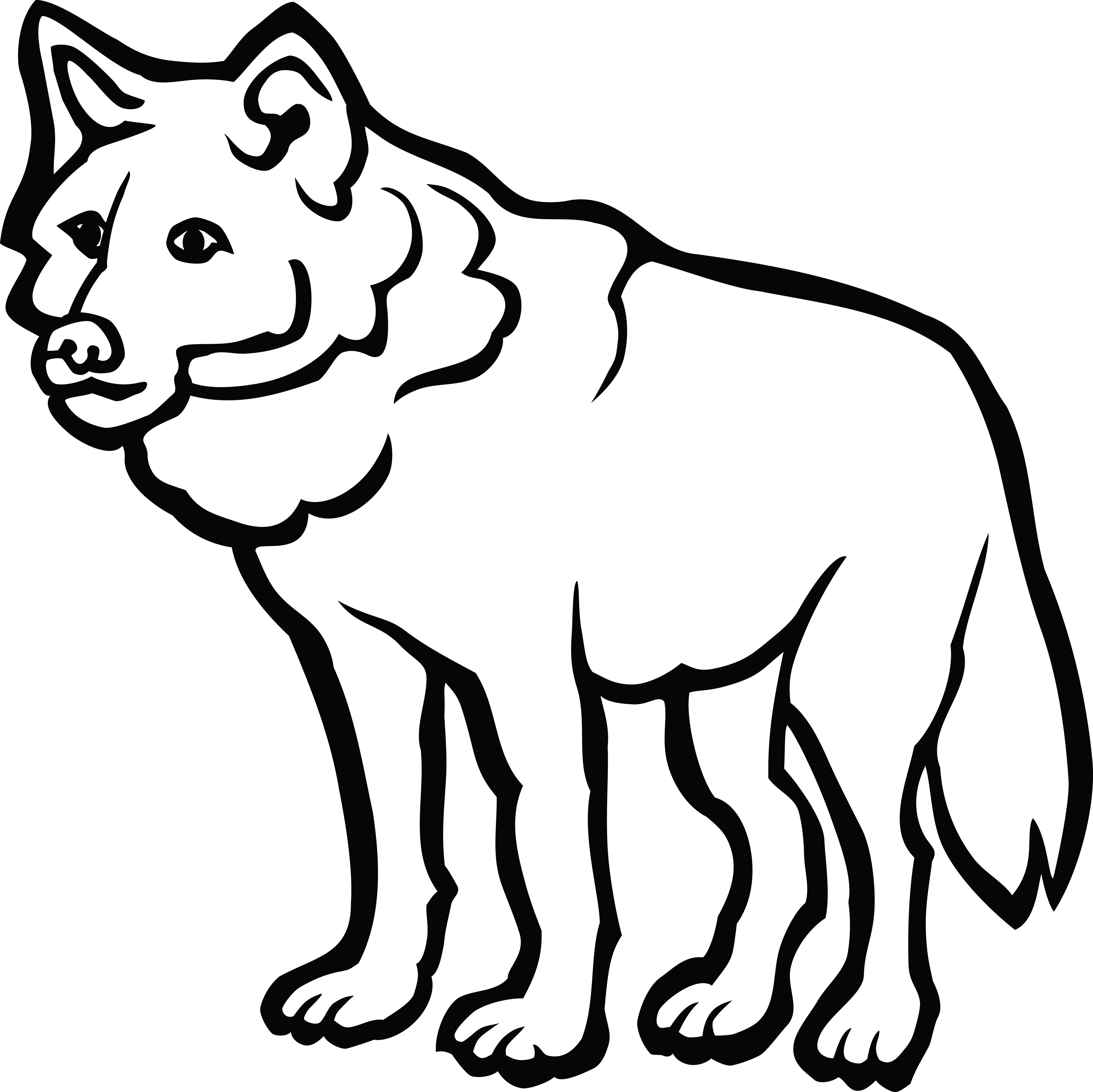 Clipart Wolf Black And White.