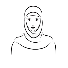 Image result for muslim woman clipart black and white.