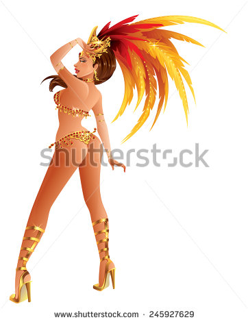 Brazilian carnival girl clipart.