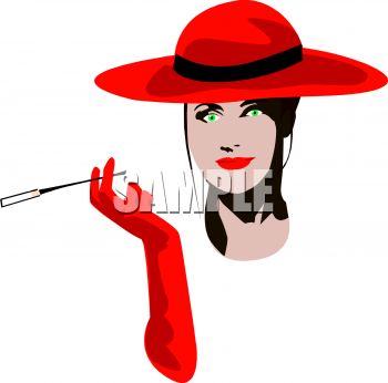 Lady Smoking Clipart.