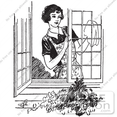 Cleaning The House Clipart Black And White.
