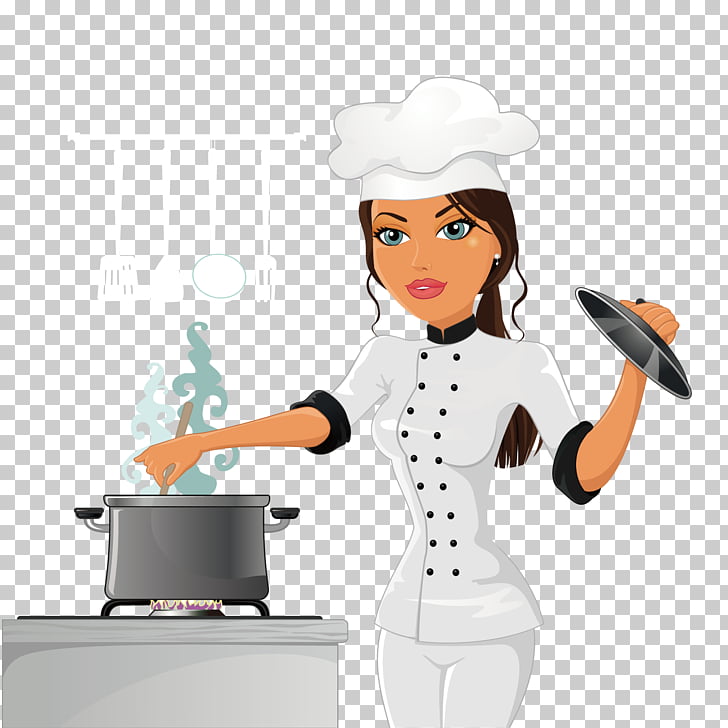 Cook Chef Icon, Cooking cooks, woman in chef uniform cooking.