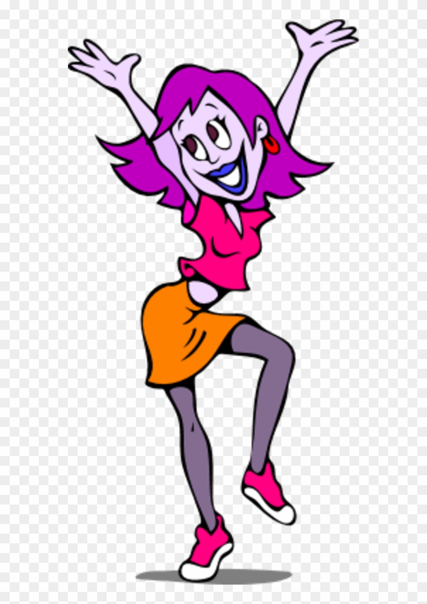 Woman Happy Dance Clip Art.