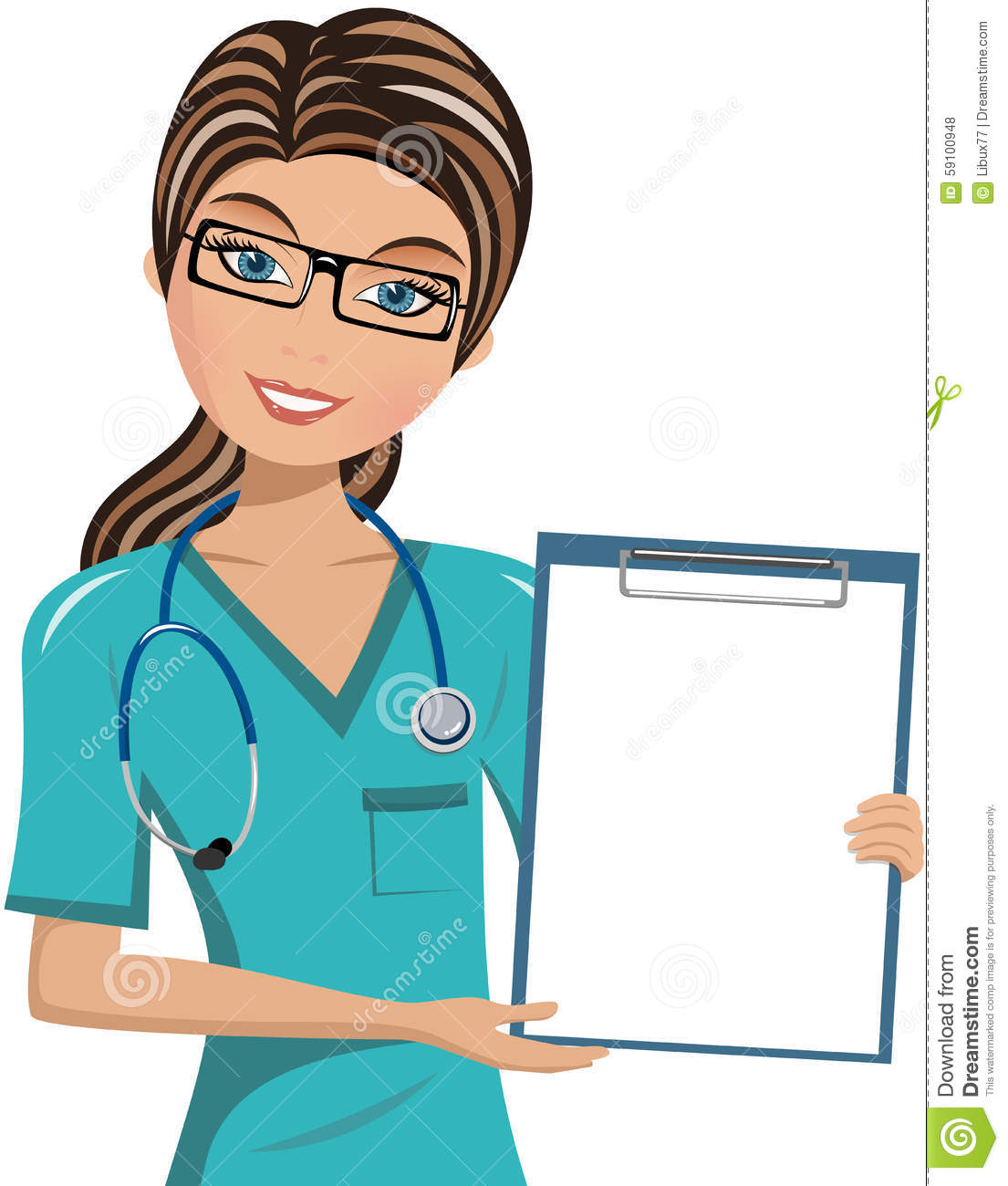 Woman Doctor Surgeon Holding Blank Folder Stock Vector.