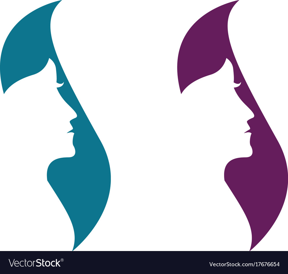 Beauty women face silhouette character logo.