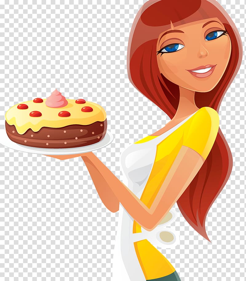 Woman holding cake y, Cupcake Cream Torte , Beauty Cake Chef.