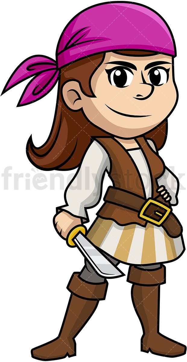 Female Pirate Holding A Sword.