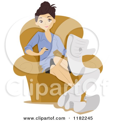 Woman Sitting On Chair Clipart.