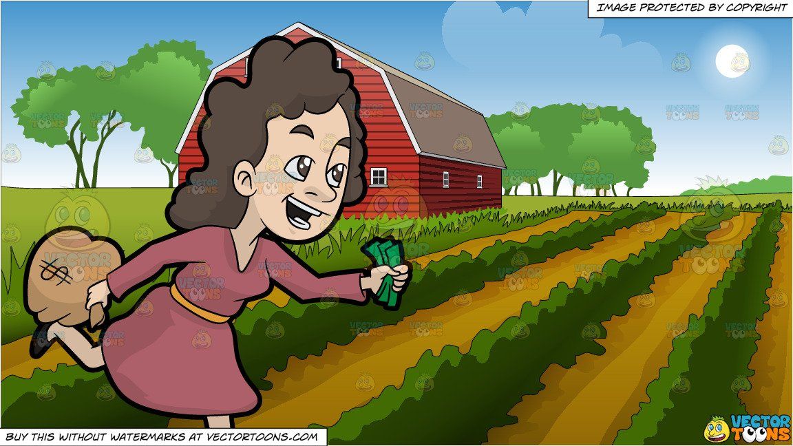 clipart #cartoon A Woman Running Away With Her Money and.