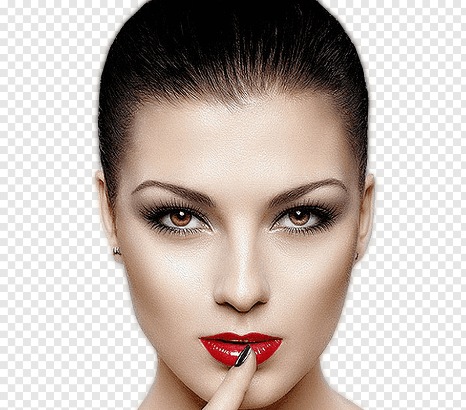 Woman\'s face, Eyelash extensions Lip Beauty Model Cosmetics.