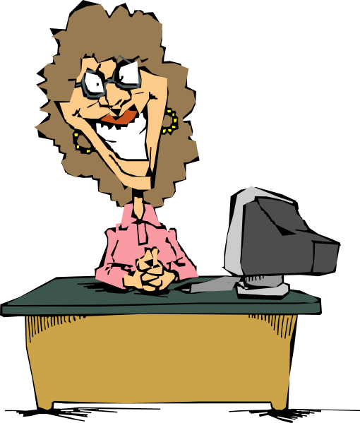 Woman At A Desk SVG Clip arts download.