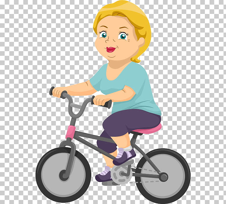 Bicycle Cycling Stock photography , Cartoon Women Cycling.