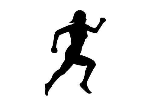 Free Women Running Silhouette Vector.