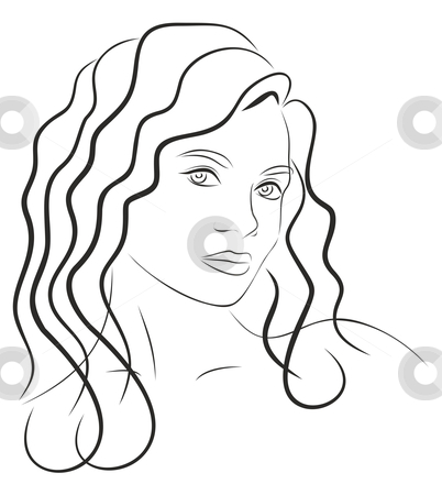 Young woman\'s face 5 stock vector.