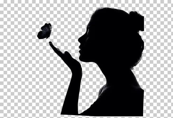 SilhouetteGirl Shadow Woman, Girl side face, woman blowing.