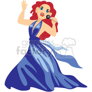 female singer singing clipart. Royalty.