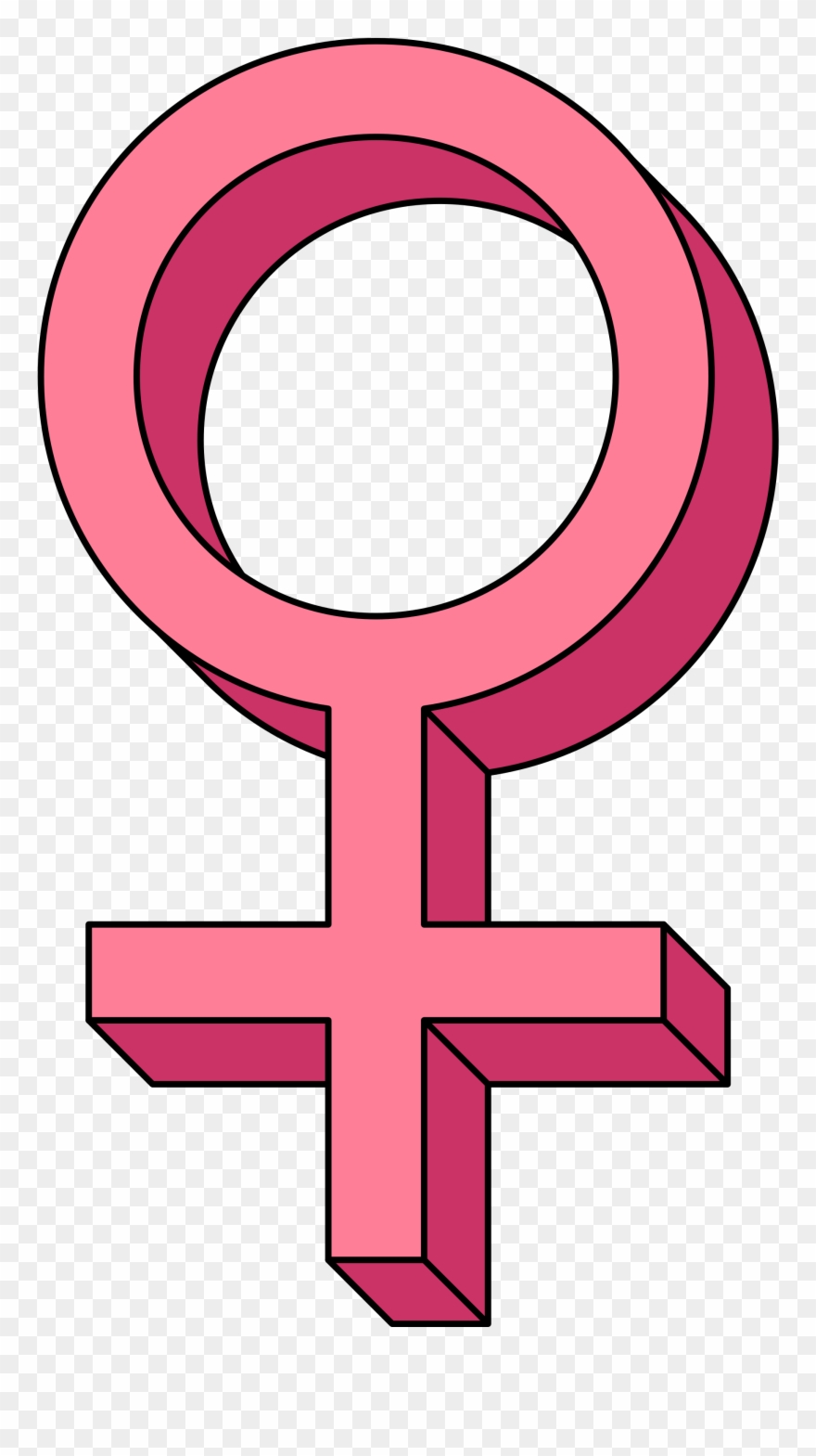 Venus Female Symbol Pseudo 3d Pink.