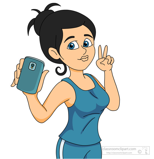 Clipart images of woman taking pictures.