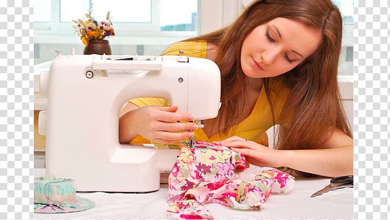 Sewing Machines Dressmaker , woman transparent background.