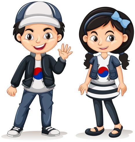 South Korean boy and girl.