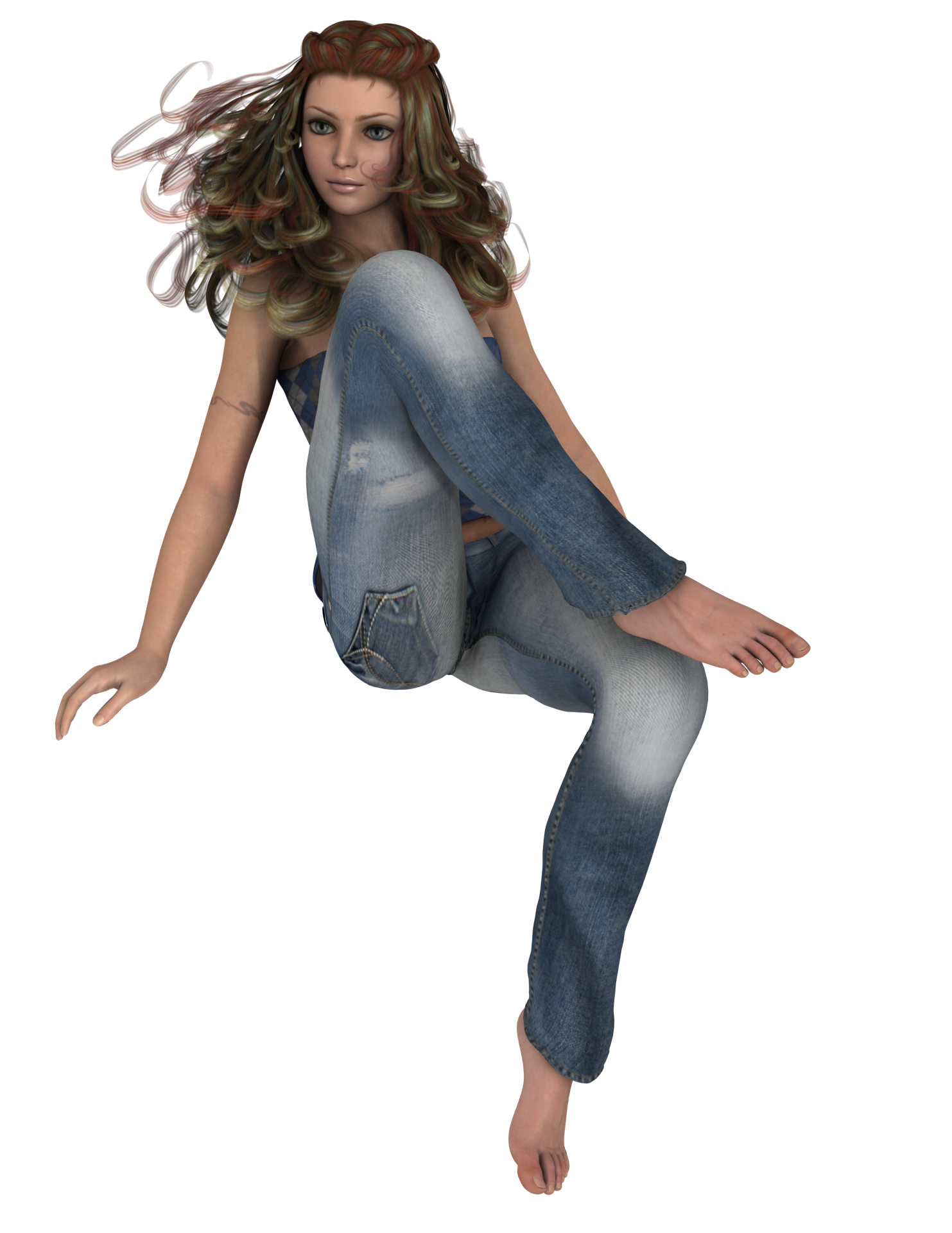 Clipart of the woman is wearing jeans free image.