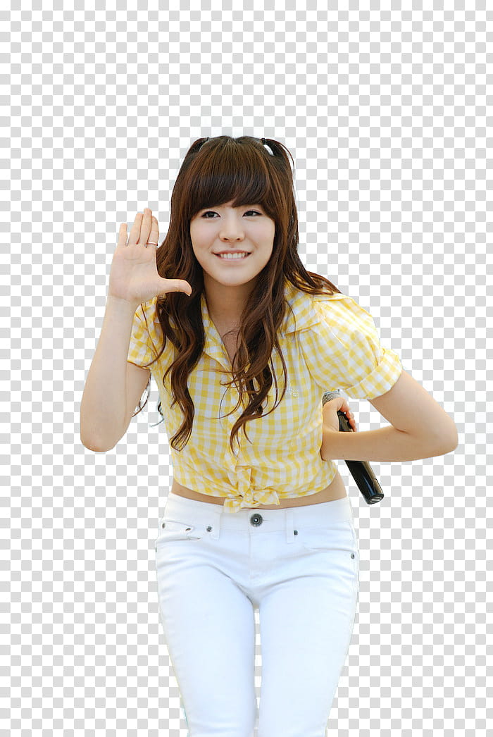 SNSD GEE LIVE RENDER, smiling woman holding microphone.