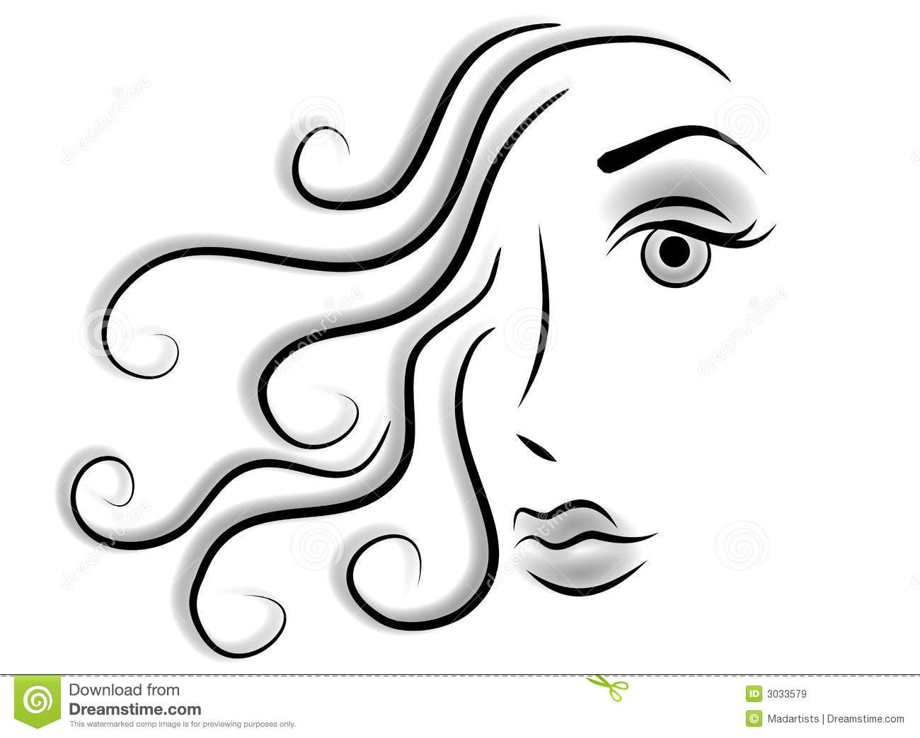 Abstract Face Woman Clip Art Royalty Free Stock Images.