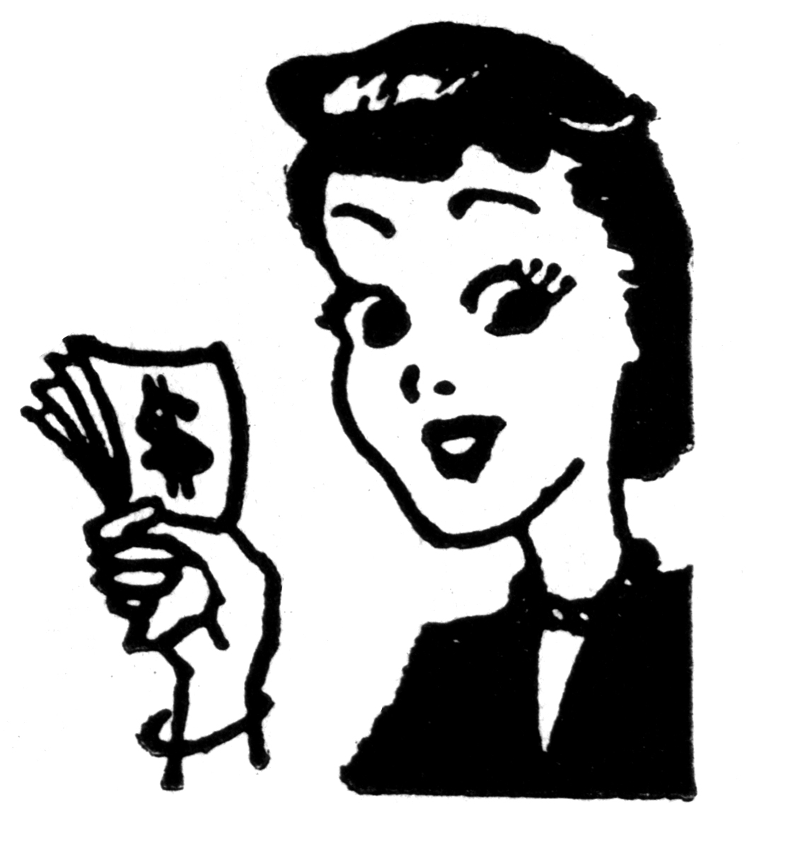 Woman With Money Clipart.