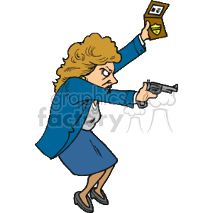 female detective clipart. Royalty.