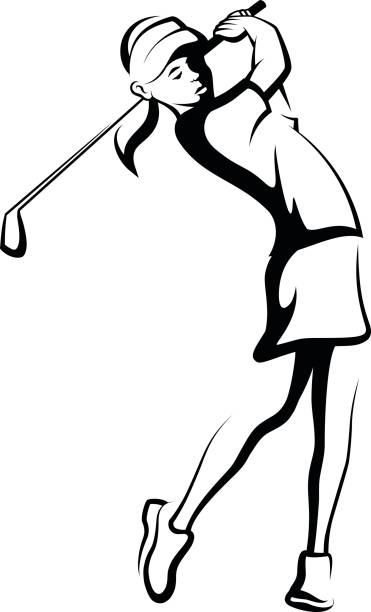 Woman Golfer Clipart.