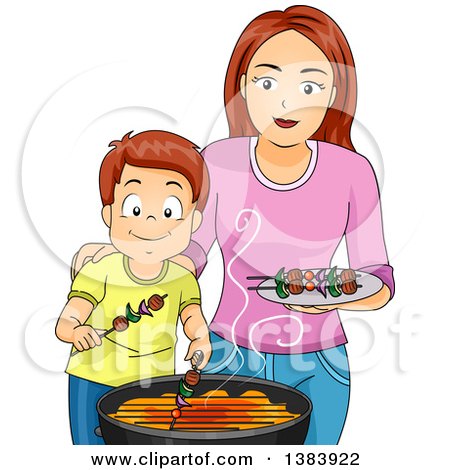Clipart Sexy Cooking Brunette Woman Holding A Frying Pan.