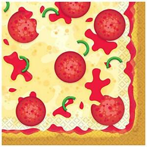 Details about Pizza Party Food Kitchen Theme Kids Birthday Party Paper  Luncheon Napkins.