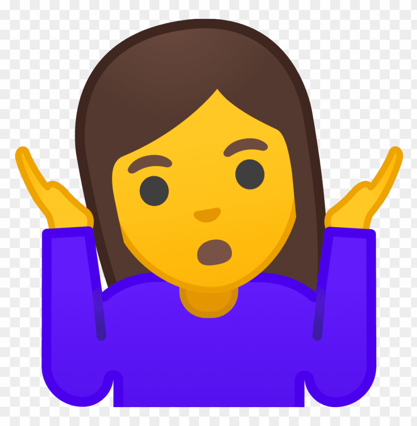 Download shrug emoji woman android clipart png photo.