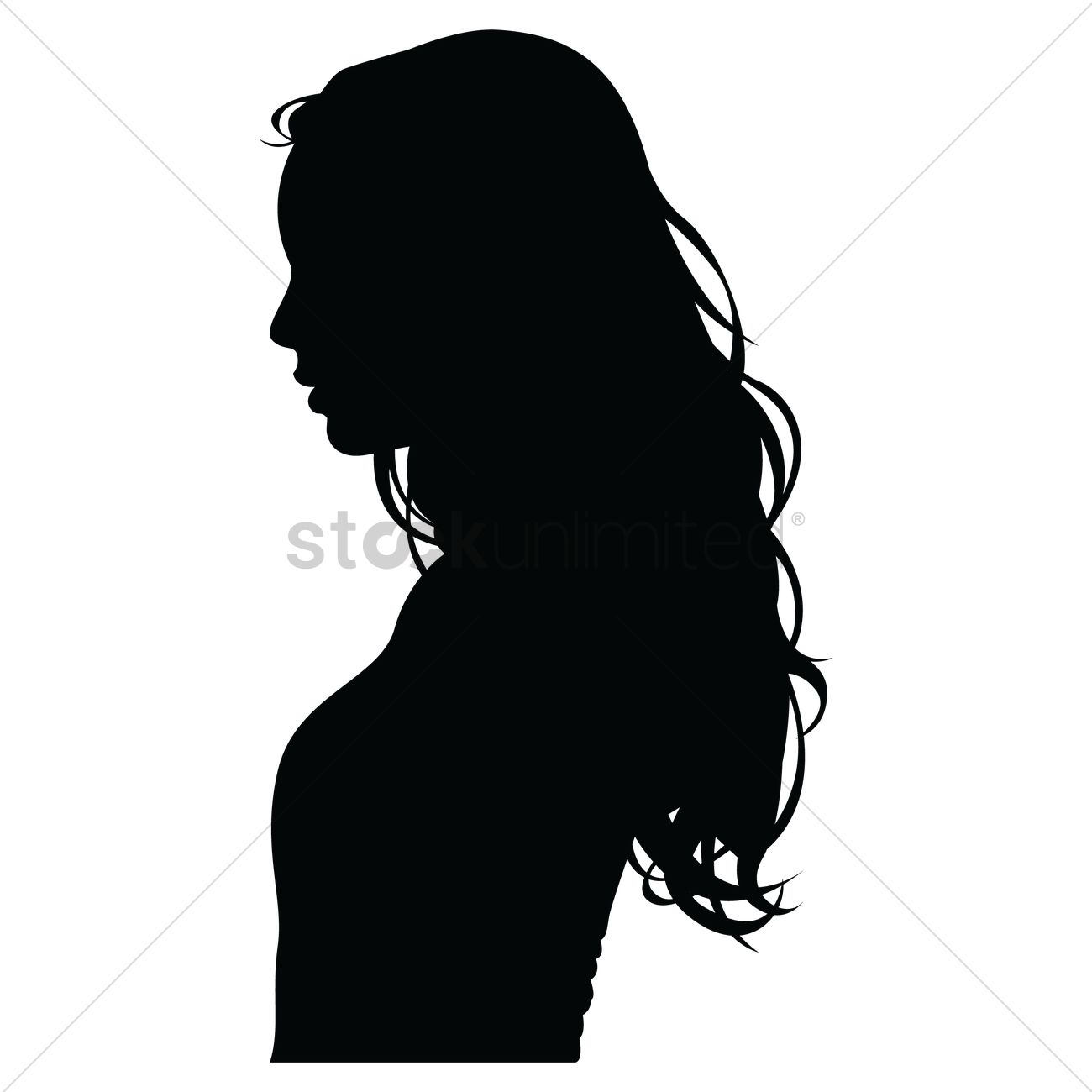 Side Profile Silhouette Female Head.