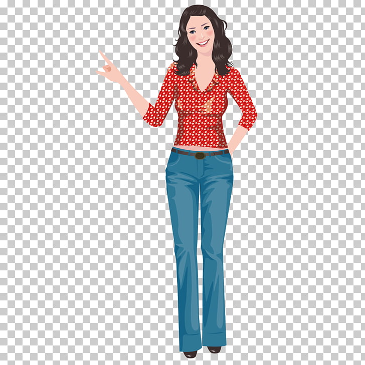 Slim woman PNG clipart.