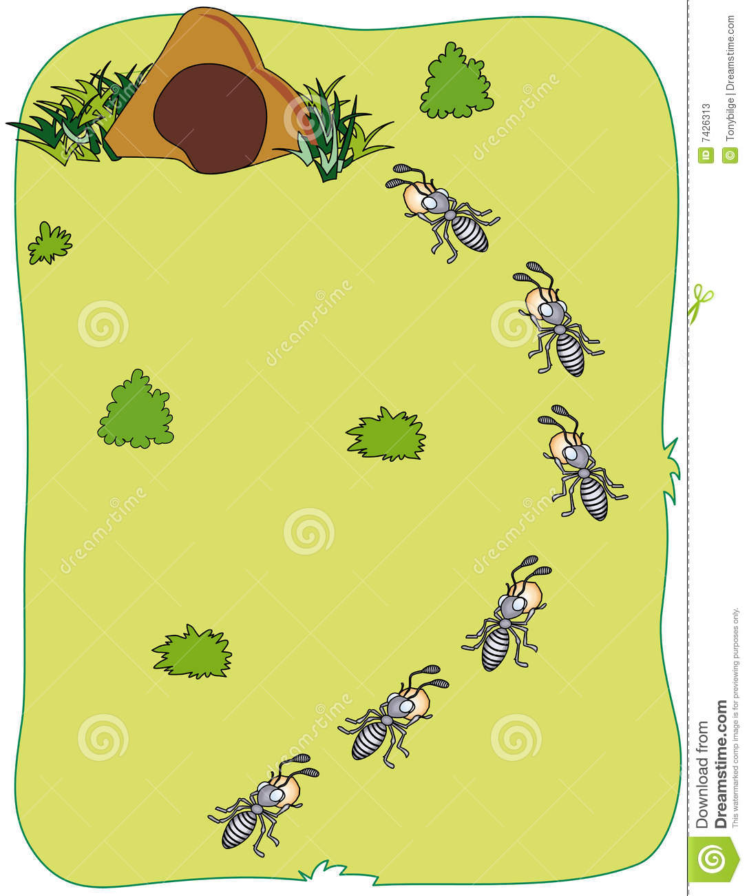 Colony of ants clipart.