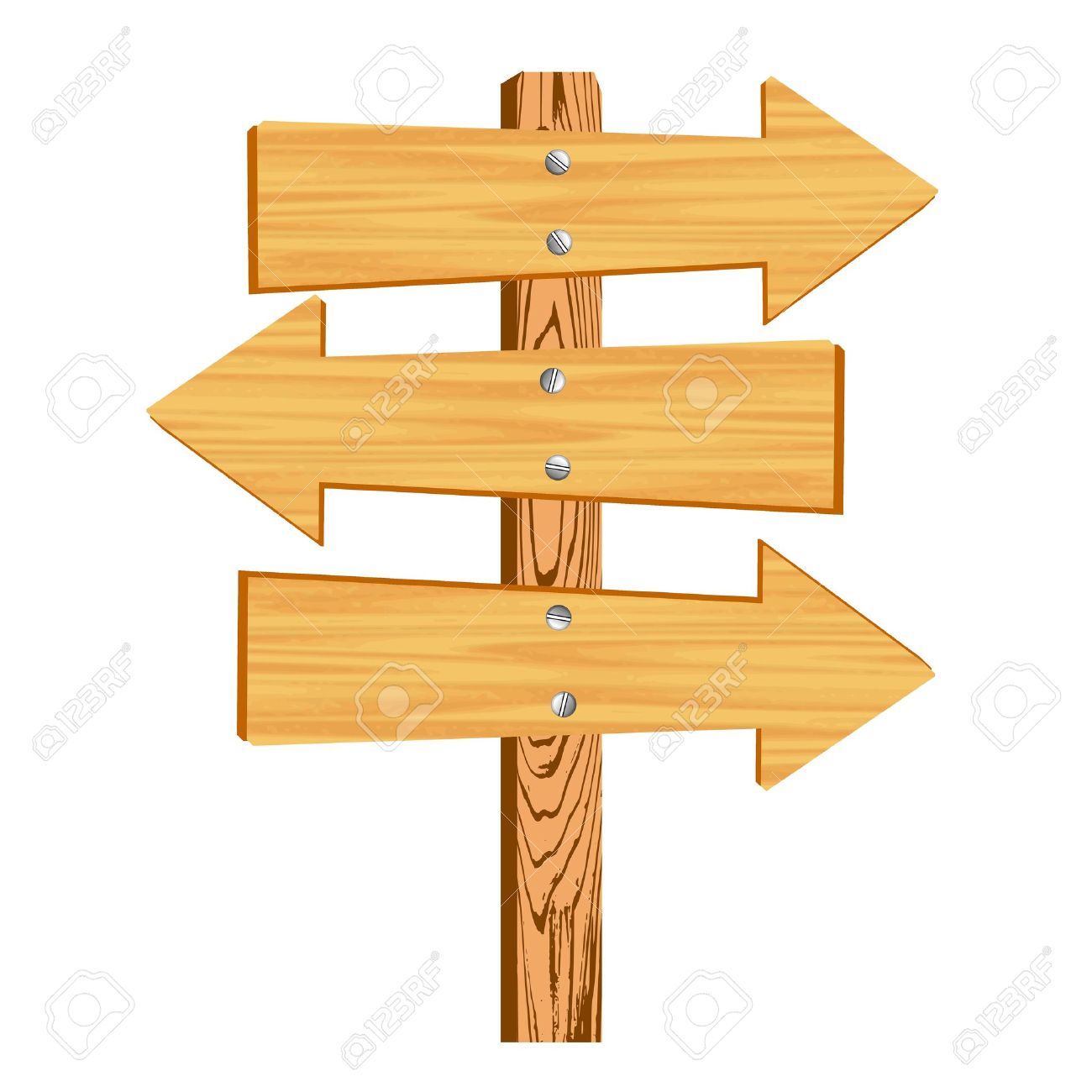 blank wooden arrow sign.