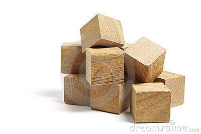 Pile Of Wooden Blocks Stock Photo.