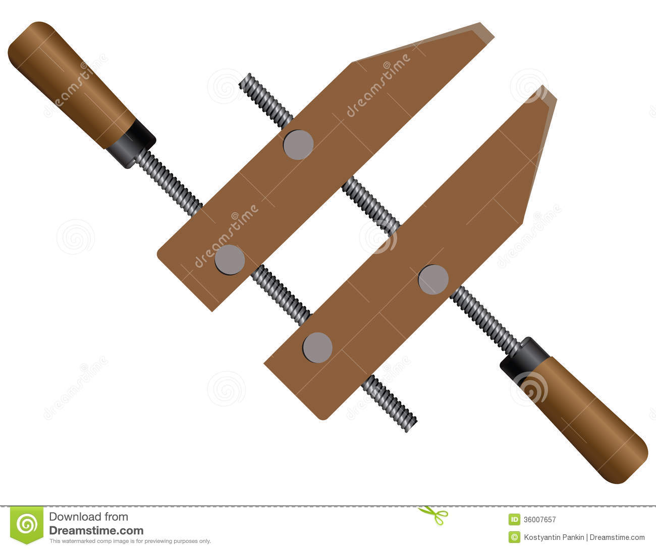 Antique Wood Clamp Stock Photography.