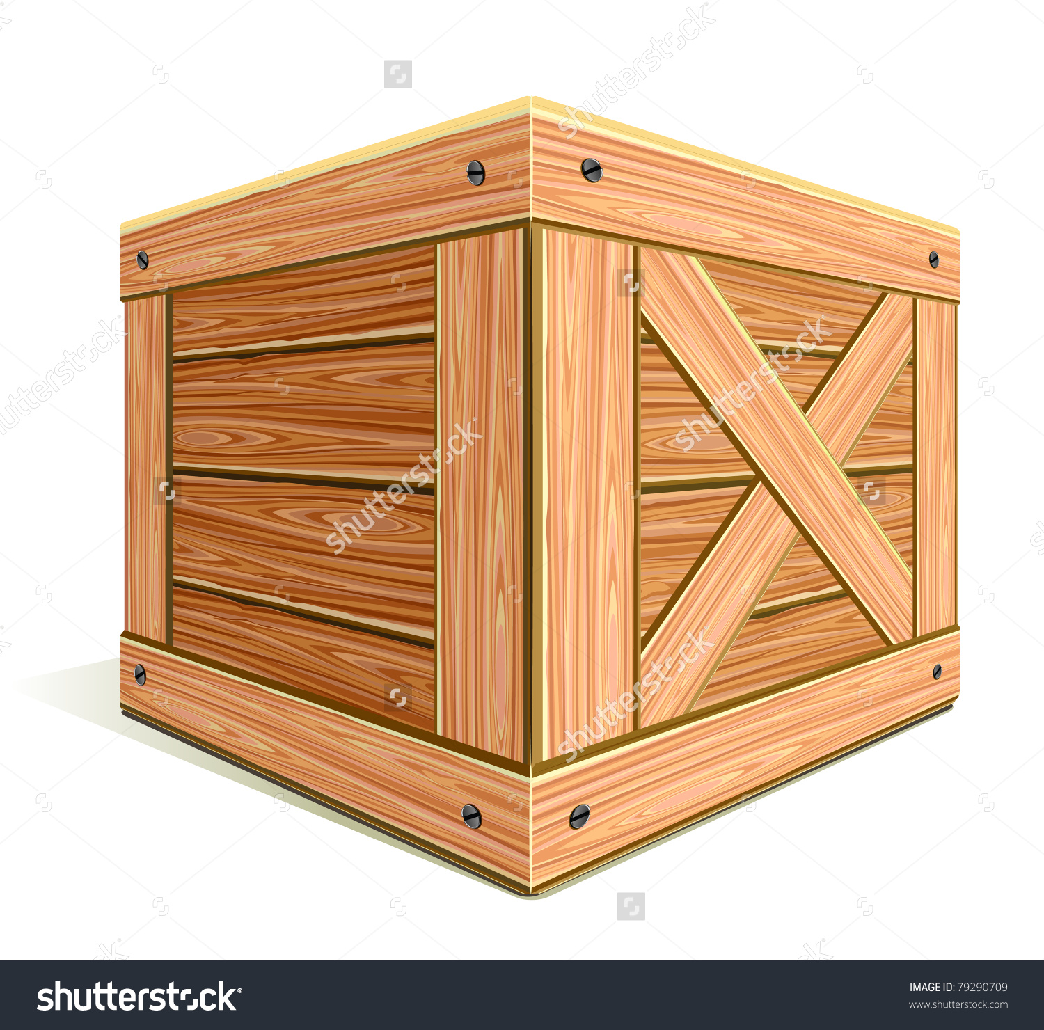 Wooden Box Clipart.